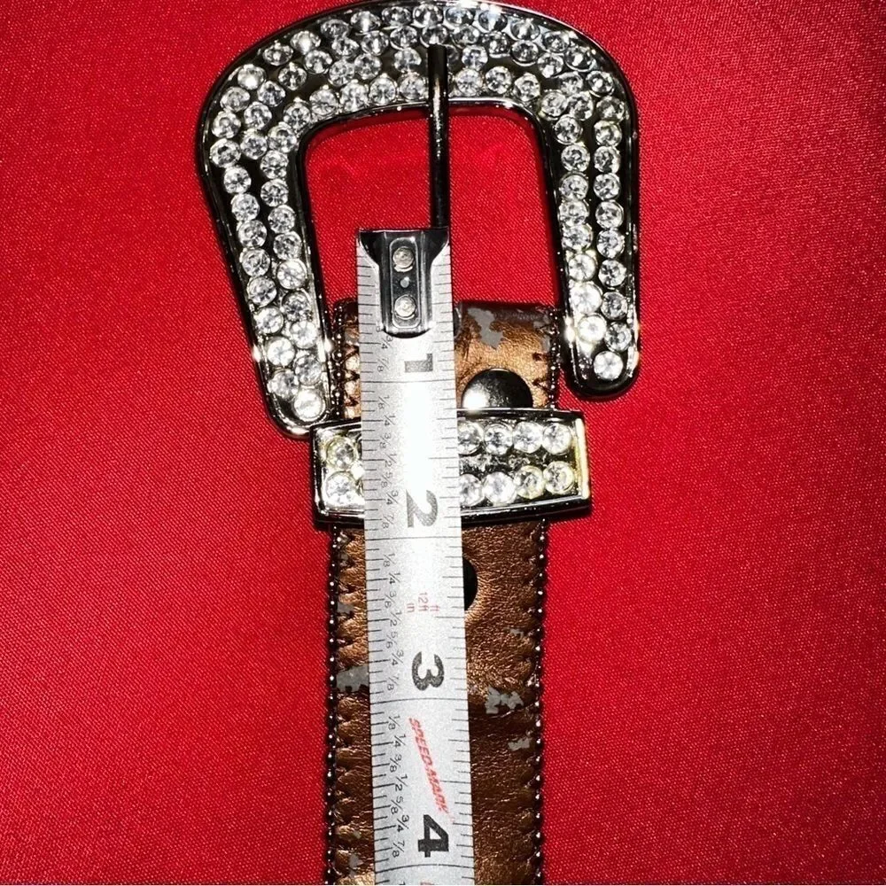 Leather bling belt size s